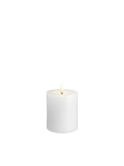 Moods & More LED pillar candle   Melted Classic white   74x100 mm