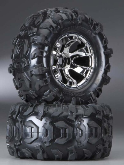 Traxxas 5673 Canyon AT Tire On Geode Chrome Wheel Summit 2 Traxxas 5673 Canyon AT Tire On Geode Chrome Wheel Summit 2