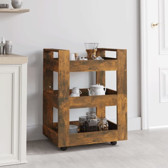 Kjøkkentralle røkt eik 60x45x80 cm konstruert tre Kjøkkentralle røkt eik 60x45x80 cm konstruert tre