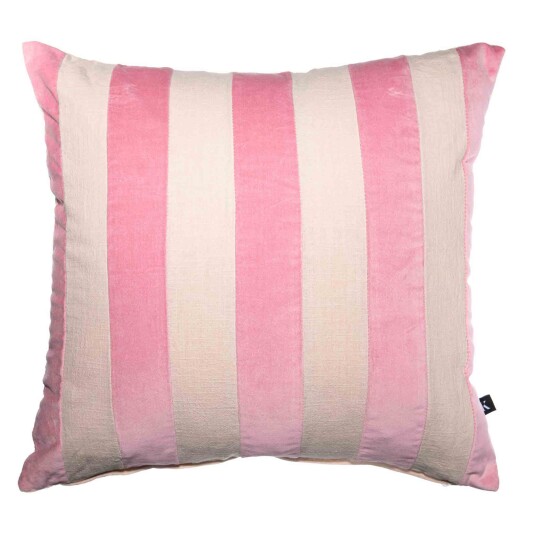 Putetrekk velur striper 48x48cm rosa