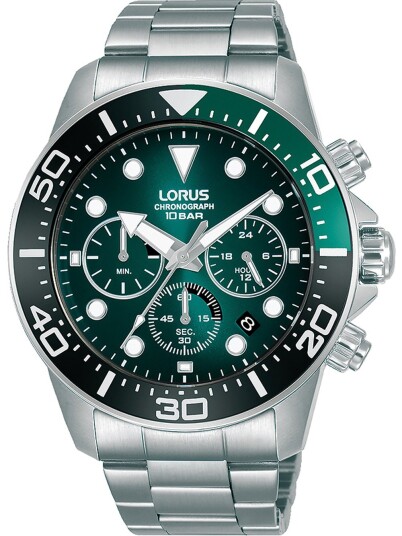 Lorus Herreklokke RT341JX9 Sports Grønn/Stål Ø43 mm Lorus Herreklokke RT341JX9 Sports Grønn/Stål Ø43 mm