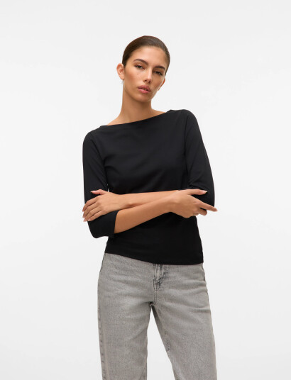 Vero Moda Vmpanda Modal 3/4 Top Jrs Noos - Black - XS