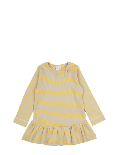 Petit Piao Dress L/S Modal Striped Yellow 86