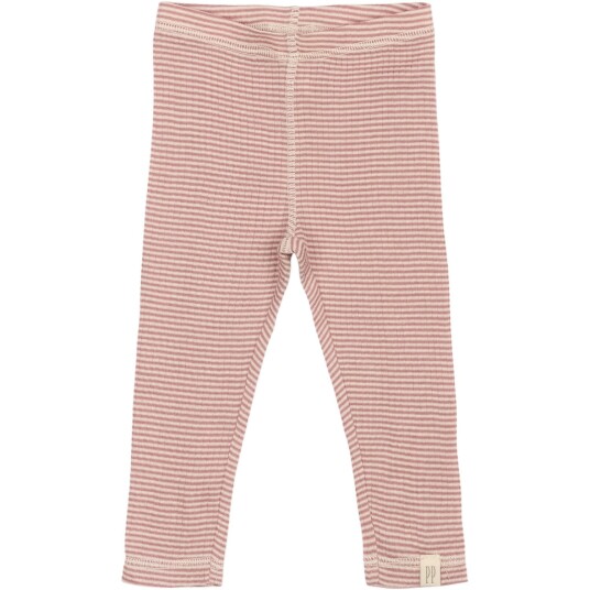 Petit Piao Nostalgic Rose/Dark Off White PPDante Leggings Merino Ull Striped 92