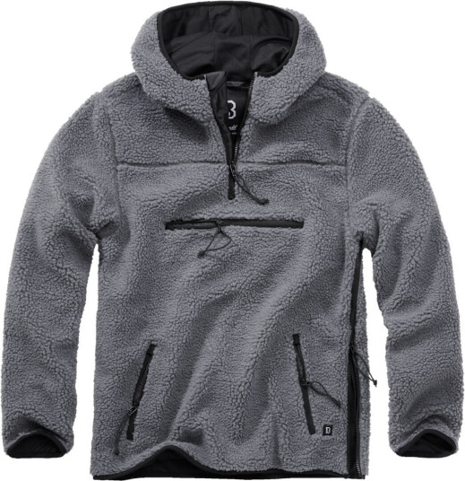 Brandit Teddyfleece Worker Genser XXL Svart Grå Brandit Teddyfleece Worker Genser XXL Svart Grå