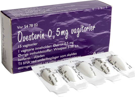 Ovesterin Vagitorier 0,5 mg, 15 stk.