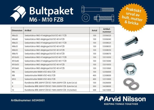 Arvid Nilsson Boltsett M6 - M10 Elfalskt Arvid Nilsson Boltsett M6 - M10 Elfalskt