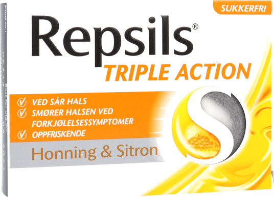 Repsils Triple Action Honning & Sitron, 24 stk.