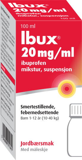 Ibux Mikstur 20mg/ml jordbær, 100 ml