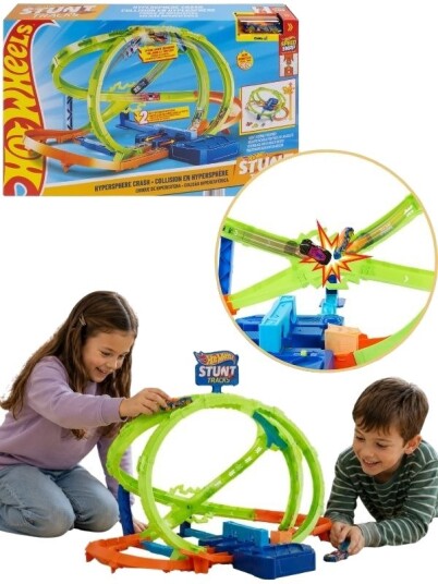 Hot Wheels Stunt Tracks Hypersphere Crash Motorisert Bilbane Med Bil