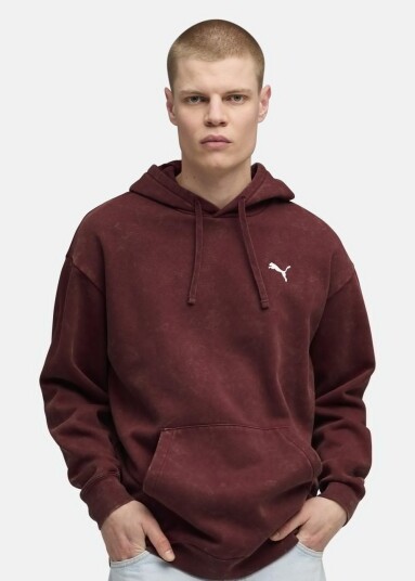 Ess Elevated Relaxed Wash Hood Ruby Shimmer M Hoodies Ess Elevated Relaxed Wash Hood Ruby Shimmer M Hoodies