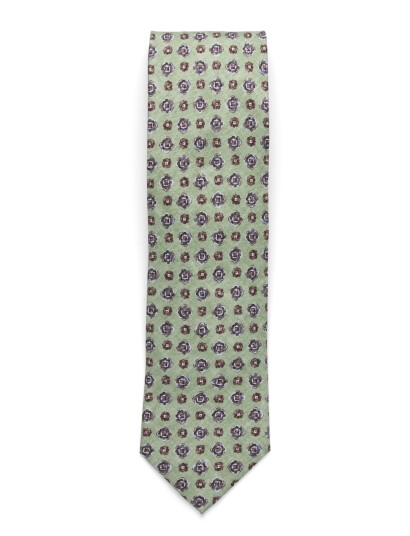 Portia 1924 Pattern Silk Tie Green ONE SIZE