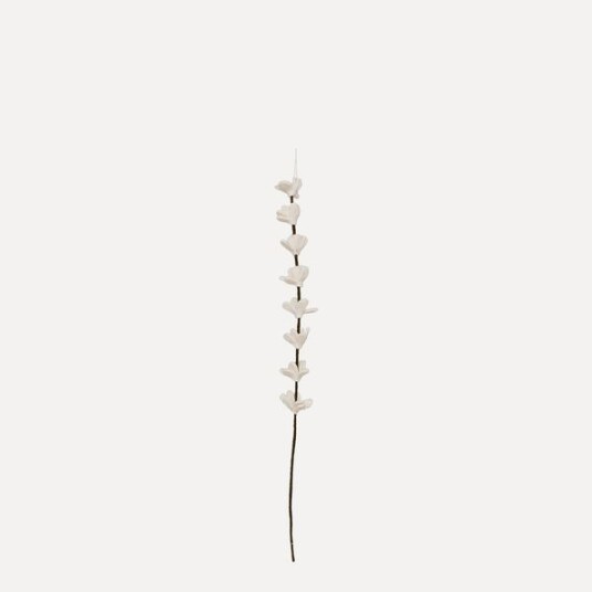 Und Ullfilt Stilk m.mange blomster Hvit