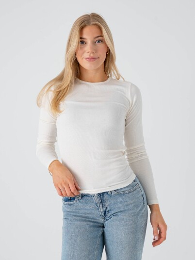 Topshop Premium Long Sleeve Top Hvit XL