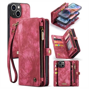 iPhone 15 Caseme 2-i-1 Multifunksjonell Lommebok-deksel Rød