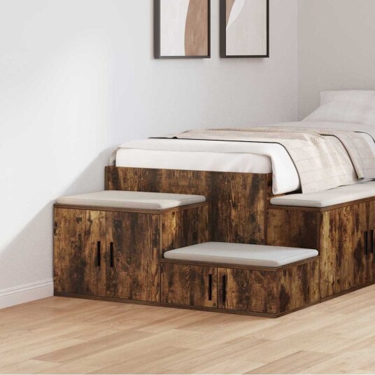 Lagringsskap Røkt Eik 127x41x40 cm Konstruert Tre Lagringsskap Røkt Eik 127x41x40 cm Konstruert Tre