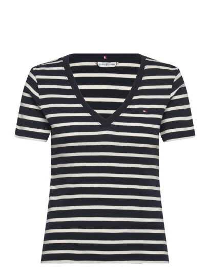 Tommy Hilfiger New Slim Cody V-Nk Ss - Navy - XXS