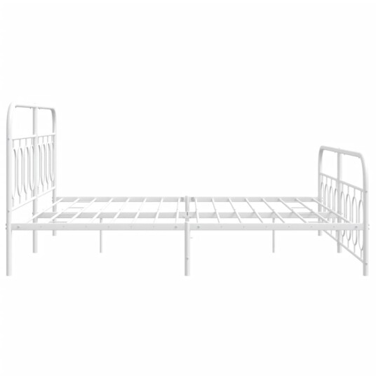 Sengeramme i metall med hode- og fotgavl hvit 180x200 cm 8721102646584