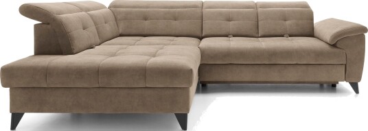 Inferne 5 seters Sofa med Sjeselong   Mørk beige