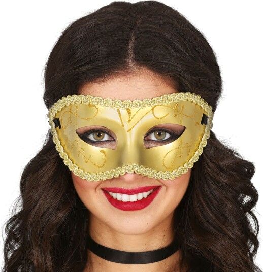 Fiestas Guirca Gullfarget Øyemaske Glitter One-size 12059