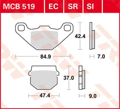 Bremseklosser TRW MCB519SI Bremseklosser TRW MCB519SI