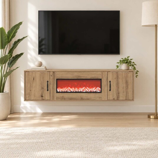 vidaXL Elektrisk peis Artisan eik 140,5 x 30 x 39 cm Konstruert tre