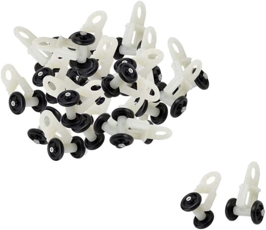 20 stk Skyvebane Gardin Rulle Hjul Gardin Skyve Hjul For Vindu Voile Plast Rulle