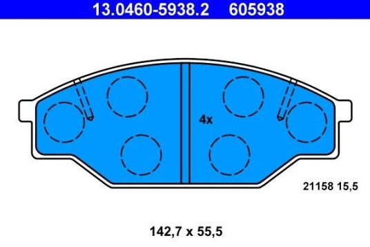 Bremseklosser ATE 13.0460-5938.2 Bremseklosser ATE 13.0460-5938.2
