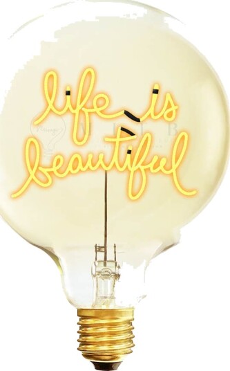 Elements Lighting   MITB lyspære LED 17 cm Life Is Beautiful ravfarget