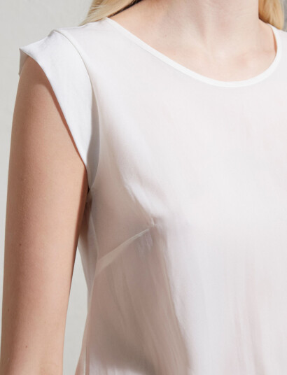 French Connection Polly Plains Cappedtee   White   S