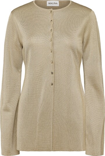 Malina Azra Metallic Milano Knitted Cardigan Gold XL