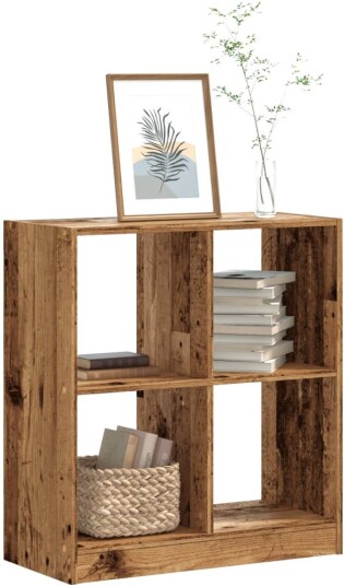 Bokhylle gammelt tre 68,5x32x75 cm konstruert tre