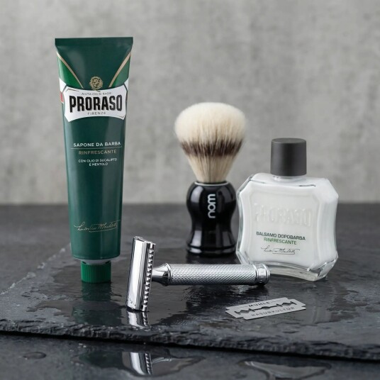 Introsett til tradisjonell barbering INTRO-01-EUK-GR-SV-SORT