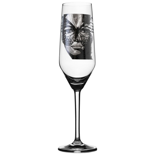 Carolina Gynning Golden Butterfly B&W Champagneglass