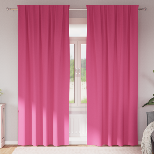Gardiner med gardiner 2 pcs Lys rosa Polyester