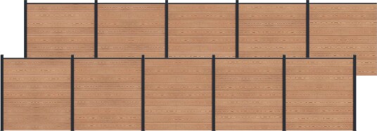 vidaXL Gjerdesett 10 pcs 1737 x 186 cm WPC og Aluminium Brun