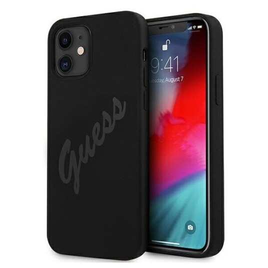 Guess Guhcp12slsvsbk Iphone 12 Mini 5.4" Svart/Svart Hardt Deksel "Script Vintage"
