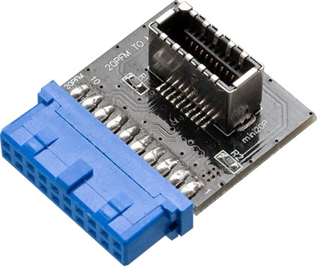Akasa Ak-Cbub51-Bk, Usb 3.0 19-Pin Header, Usb 3.1 A, Blå