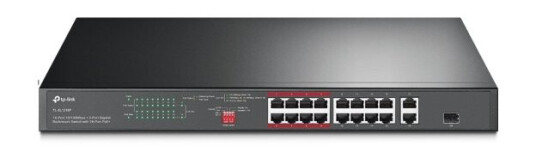 Tp-Link Tl-Sl1218p, Uhåndtert, Gigabit Ethernet (10/100/1000), Strøm Over Ethernet (Poe), Rack-Montering, 1U