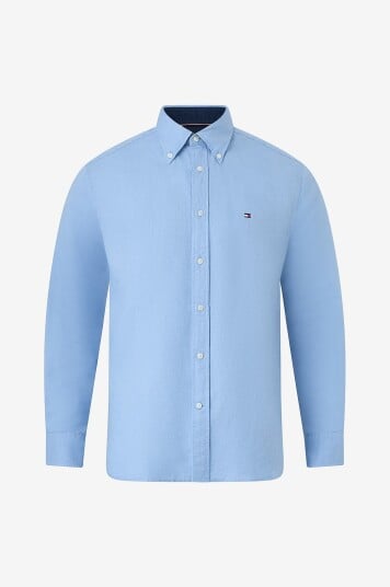 Tommy Hilfiger   Skjorte Linen Blend Solid Btd RF Sht   Blå