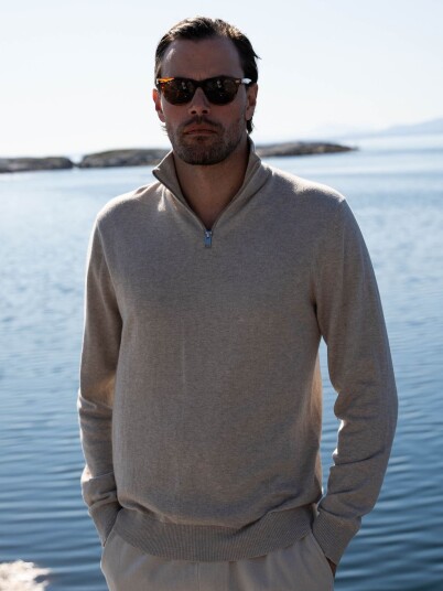 Jack and Jones Emil Knit Half Zip Beige XL