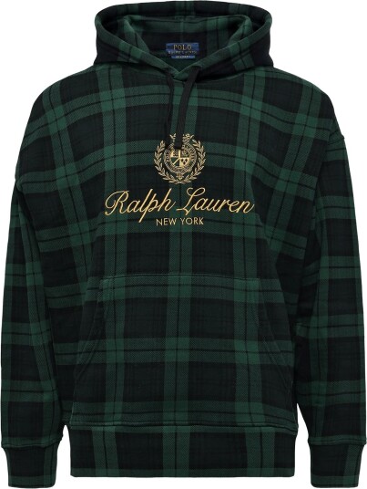 Polo Ralph Lauren Relaxed Fit Crest Embroidered Hoodie BLACKWATCH PLAID XL