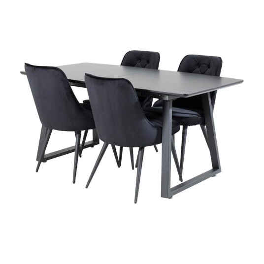 Venture Home Spisegruppe Venture Home Ina med 4 Vera Stoler Fløyel GR20334