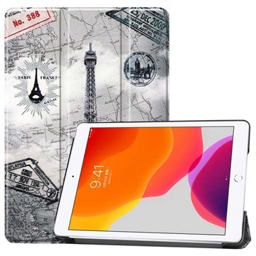 Tri-Fold Series iPad 10.2 2019/2020/2021 Smart Folio-etui Eiffeltårnet