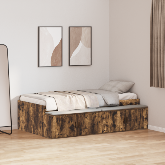 Lager Seng Ramme Røkt Eik 90x190 cm