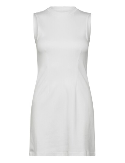 Monki Waisted Sleeveless Dress   White   S