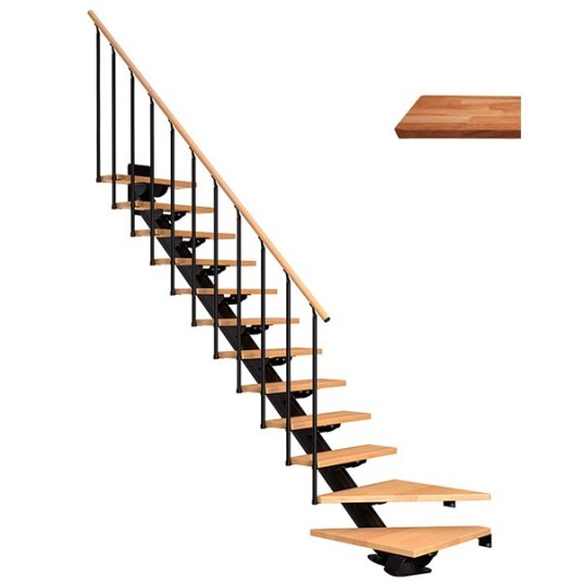 Dolle Sydney L trapp Svart 9005 classic Ii oljeret Eik 75 11 Loddret Høyde 222 270cm