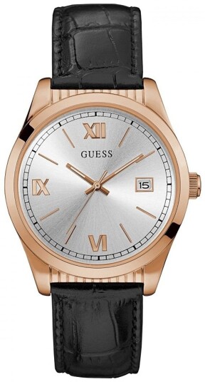 Guess Herreklokke W0874G2 Sølvfarget/Lær Ø40 mm