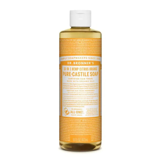 Dr. bronner sitron/appelsin såpe 473 ml