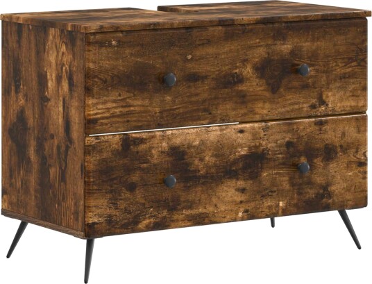 vidaXL Baderomsvaskeskap BREDA Røkt Eik 82 x 41 x 59 cm Konstruert tre